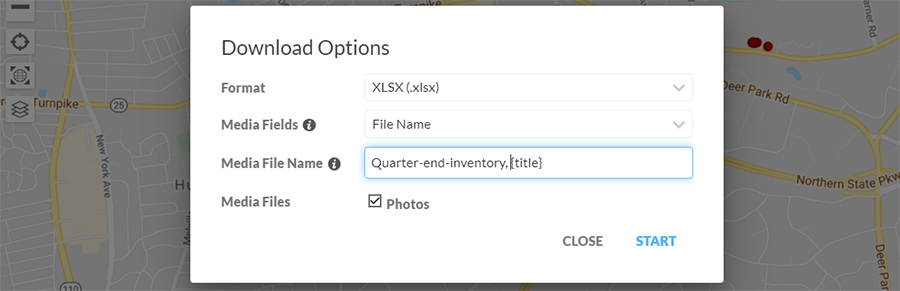 Download options screen on Fulcrumapp - Increase productivity with new image processing features